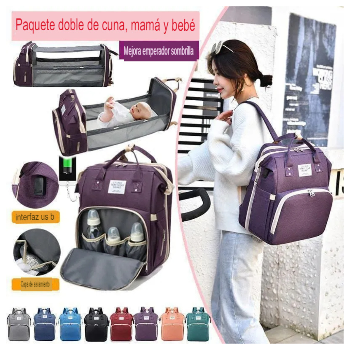 Bolso Cuna para bebe 2 en 1